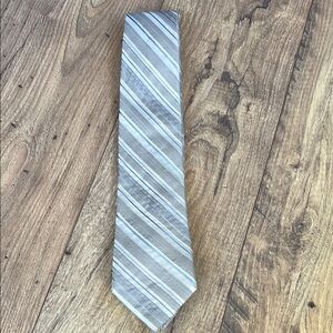 Calvin Klein Silver Striped Men's Tie